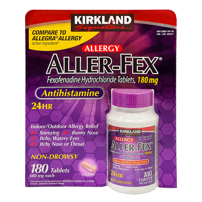 Kirkland Signature Aller-Fex Antihistamine 180 mg., 180 Tablets