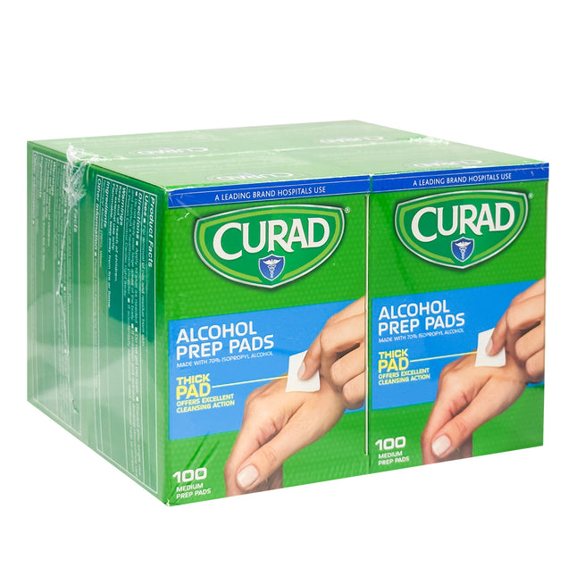 Curad Alcohol Prep Pads, 100-count each, 4 Boxes