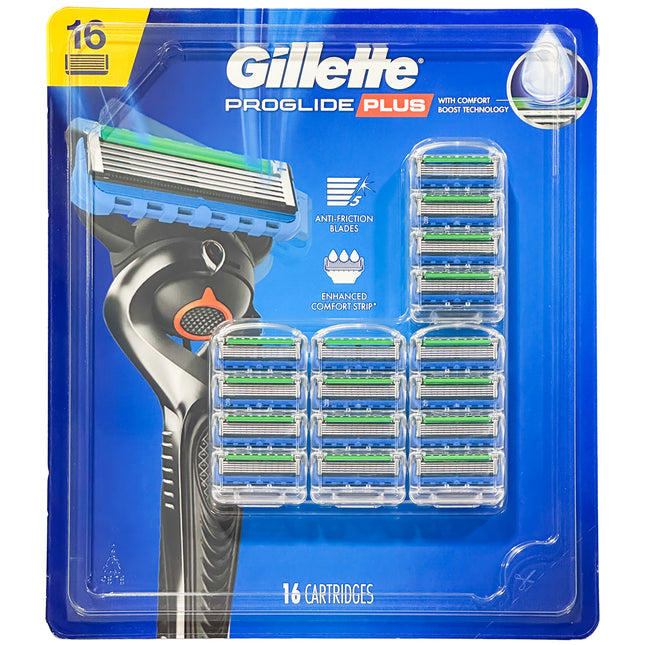 Gillette Proglide Anti Friction Enhanced Lubrastrip Cartridge Blades - 16 Count