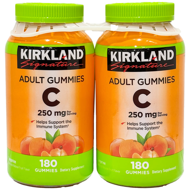 Kirkland Signature Vitamin C 250 mg., 180 Adult Gummies each (pack of 2)