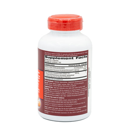 Trunature Advanced Strength CinSulin 500mg., 200 Vegetarian Capsules