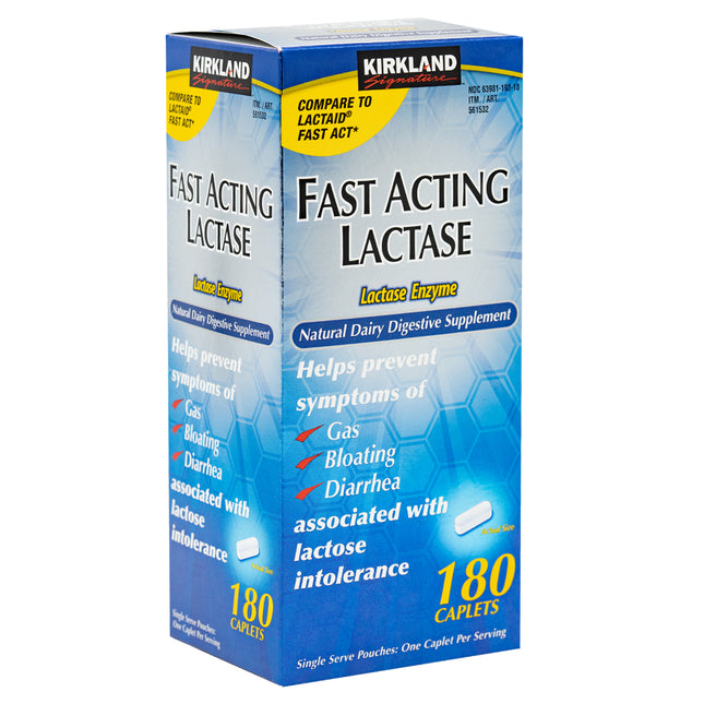 Kirkland Signature Fast Acting Lactase, 180 Caplets