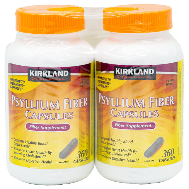 Kirkland Signature Psyllium Fiber, 360 Capsules each (Pack of 2)