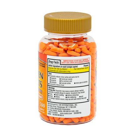 Kirkland Signature Ibuprofen IB, 200 mg, 500 caplets - BunnyPack