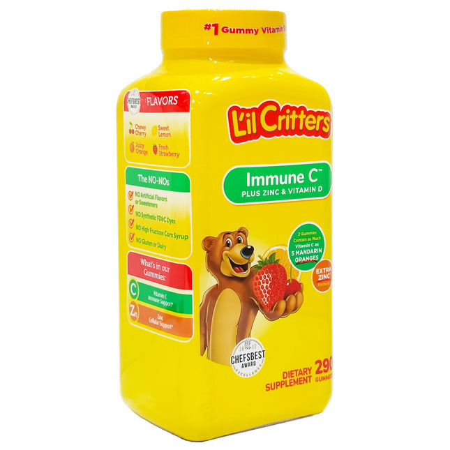 L'il Critter Kids' Immune C Plus Zinc and Vitamin D, 290 Gummies