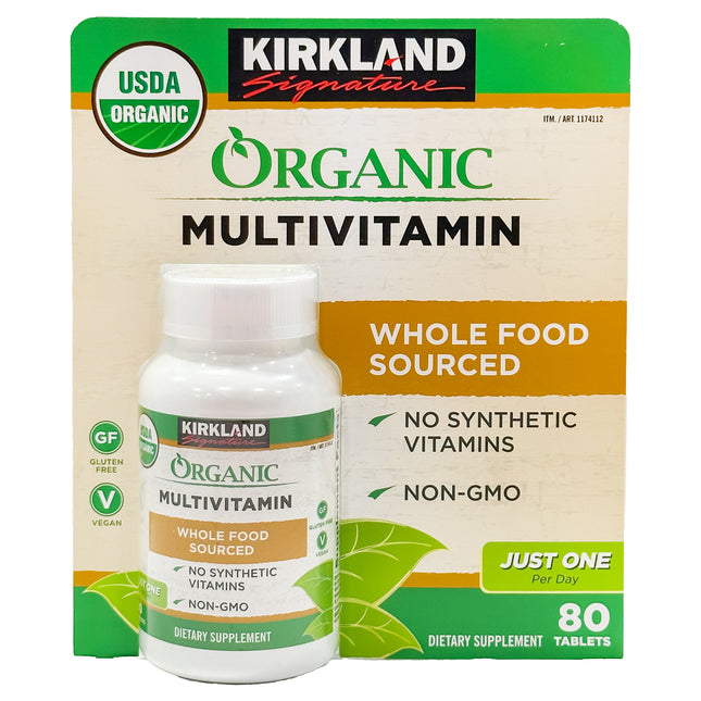 Kirkland Signature USDA Organic Multivitamin, 80 Coated Tablets