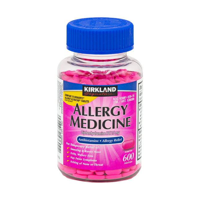 Kirkland Signature Allergy Medicine 25 mg., 600 Minitabs
