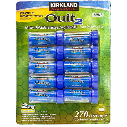 Kirkland Signature Quit Lozenges 2mg., 27 Pieces each (Pack of 10)