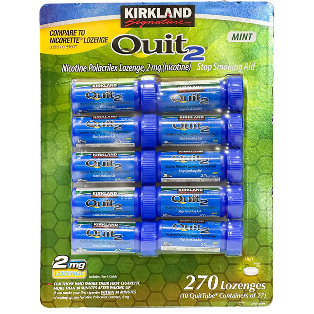 Kirkland Signature Quit Lozenges 2mg., 27 Pieces each (Pack of 10)
