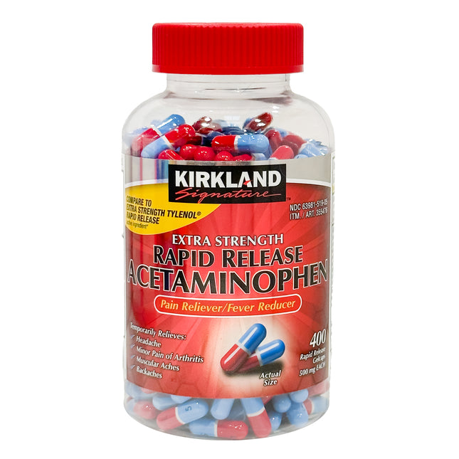 Kirkland Signature Rapid Release Acetaminophen 500 mg., 400 Gelcaps