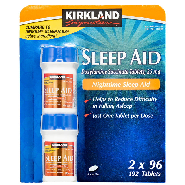 Kirkland Signature Nighttime Sleep Aid, Pack of 2 Total 192 Tablets