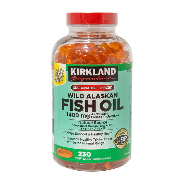 Kirkland Signature Wild Alaskan Fish Oil 1400 mg., 230 Softgels
