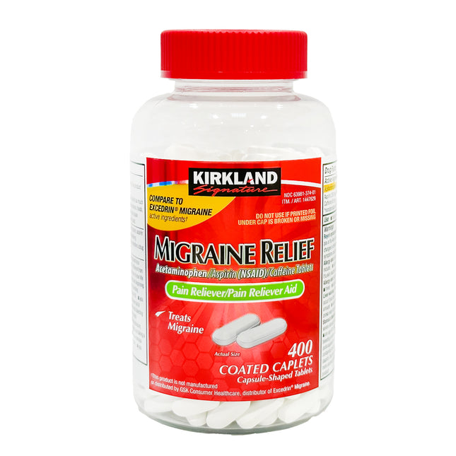 Kirkland Signature Migraine Relief, 400 Coated Caplets