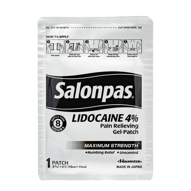Salonpas LIDOCAINE 4% Pain Relieving Gel-Patch, 1 Patch - BunnyPack