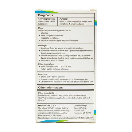 SinolM, All-Natural Nasal Spray, Fast Allergy & Sinus Relief, 15 ml