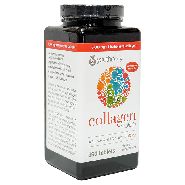 Youtheory Collagen Plus Biotin, 390 Tablets