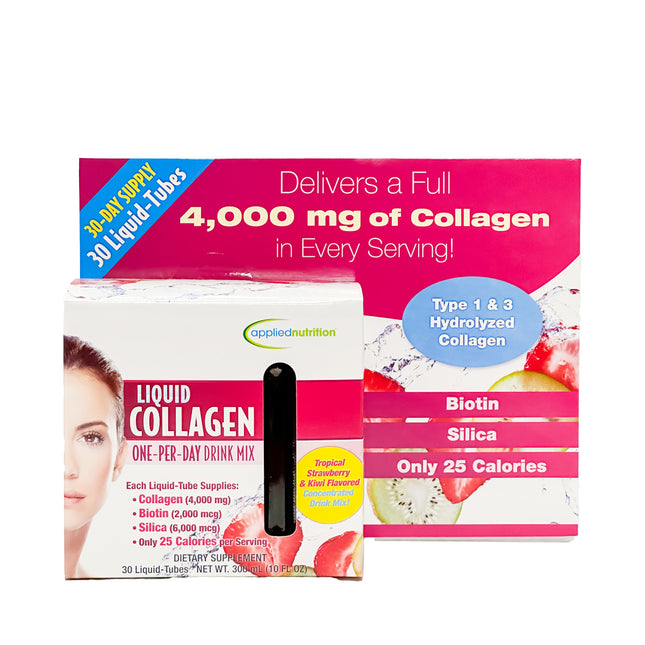 Applied Nutrition Liquid Collagen Drink Mix 4000 mg., 10oz each (Pack of 30)