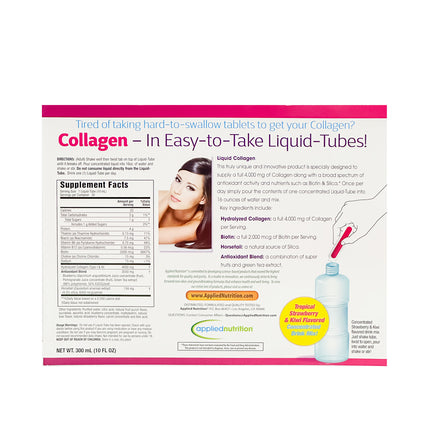 Applied Nutrition Liquid Collagen Drink Mix 4000 mg., 10oz each (Pack of 30)