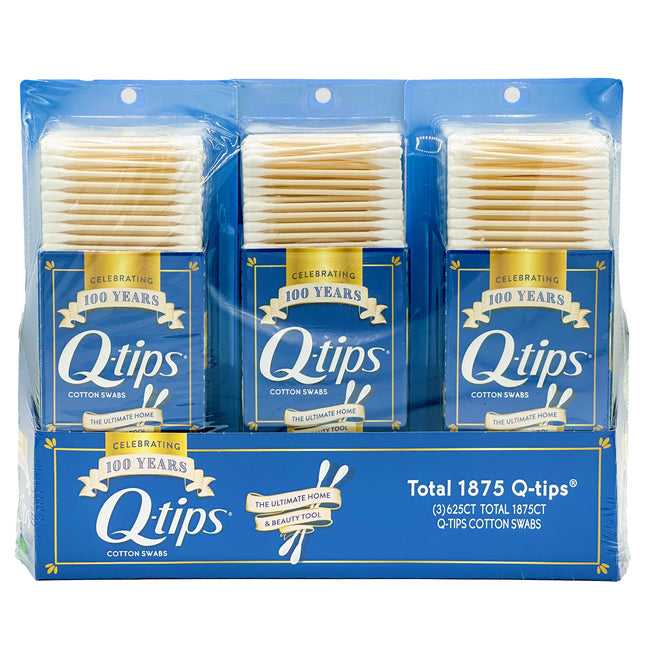 Q-tips Cotton Swabs 625 Counts each (Pack of 3)