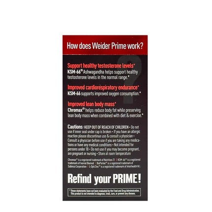 Weider Prime Testosterone Support, 120 Capsules
