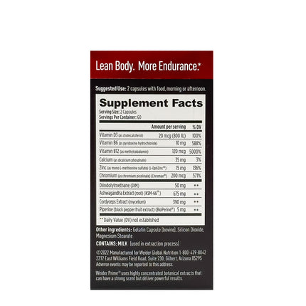 Weider Prime Testosterone Support, 120 Capsules