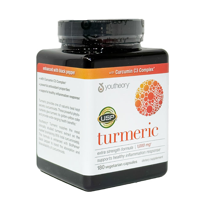 Youtheory Turmeric Extra Strength Formula 1,000 mg., 180 Capsules