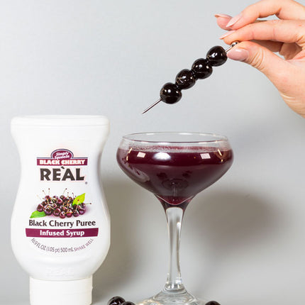 Real Black Cherry Flavors Puree Infused Syrup 16.9 fl. oz.