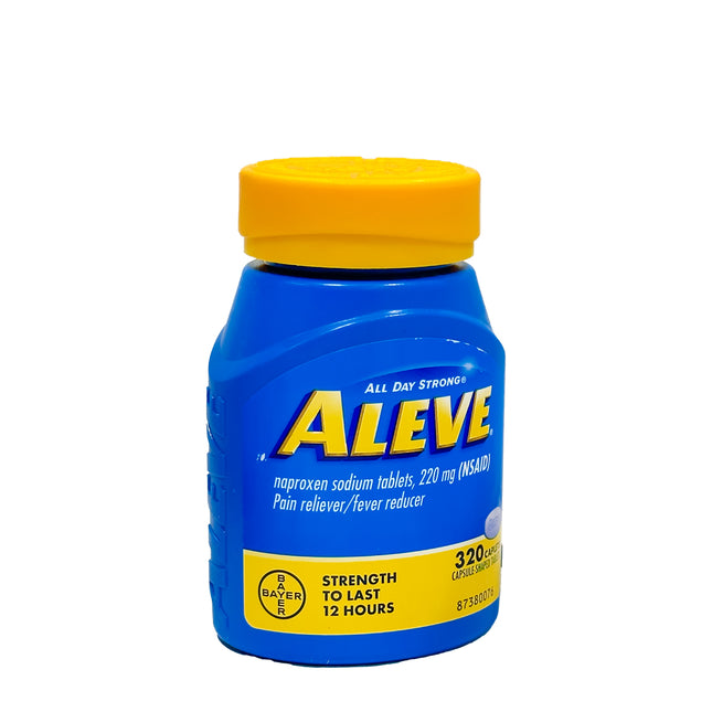 Aleve Naproxen Sodium 220 mg. Pain Reliever/Fever Reducer, 320 Caplets