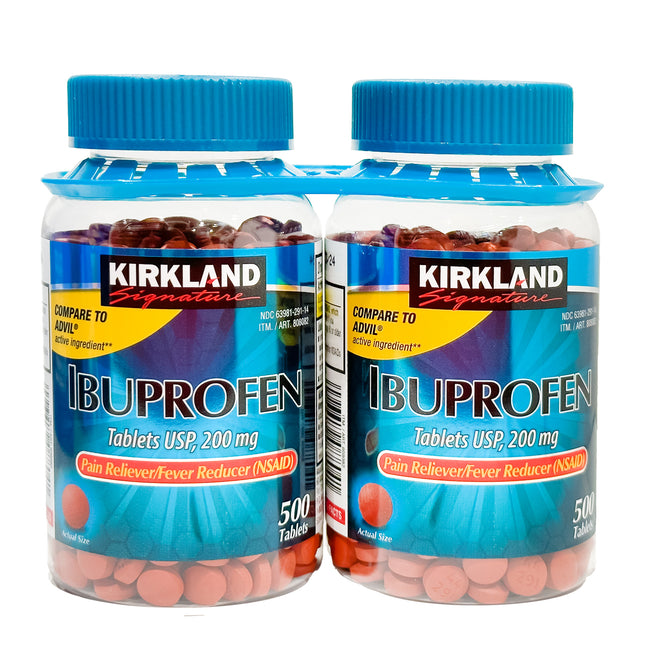 Kirkland Signature Ibuprofen 200 mg., 500 Tablets each (Pack of 2)