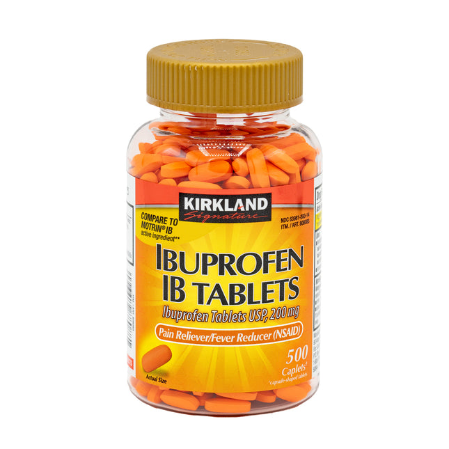 Kirkland Signature Ibuprofen IB, 200 mg, 500 caplets - BunnyPack