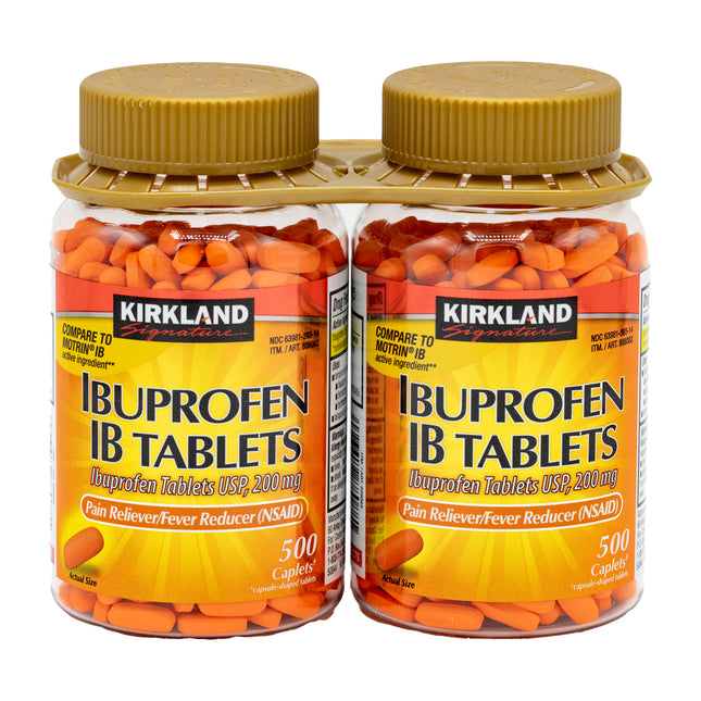 Kirkland Signature Ibuprofen IB, 200 mg, 500 caplets each (Pack of 2)
