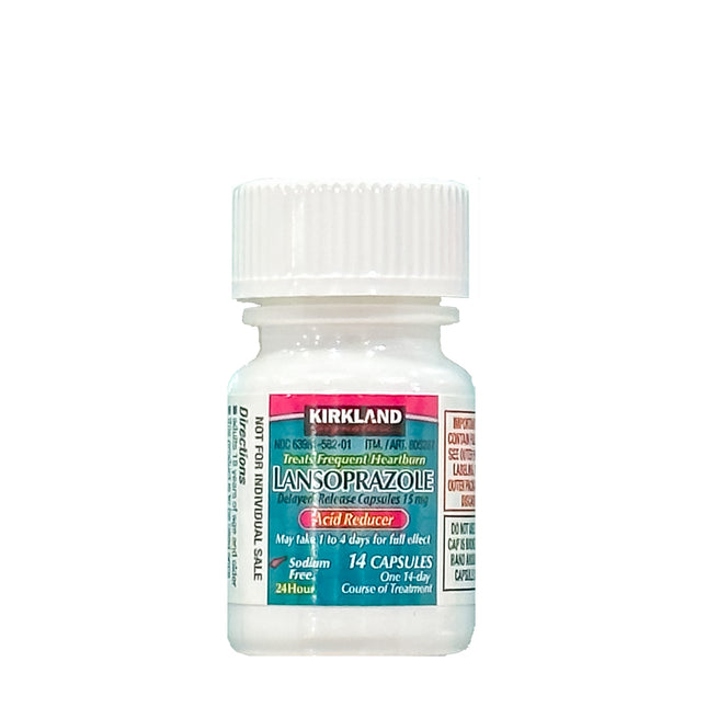 Kirkland Signature Lansoprazole 15 mg. Acid Reducer, 14 Capsules each (Pack of 1) -  BunnyPack
