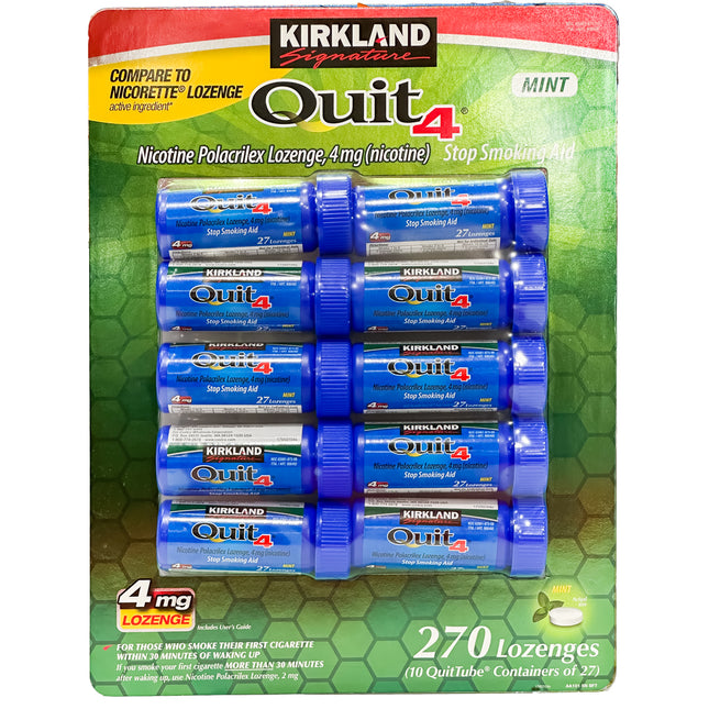 Kirkland Signature Quit Lozenges 4mg., 27 Pieces each (Pack of 10)