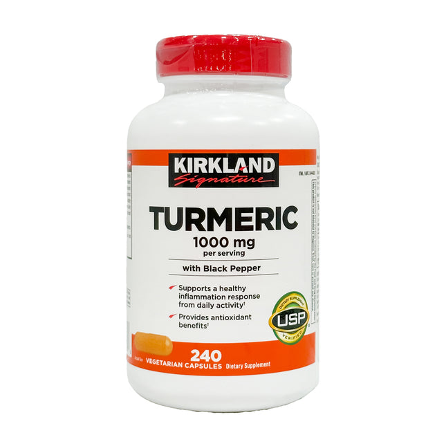 Kirkland Signature Turmeric with Black Pepper, 1000 mg, 240 Capsules