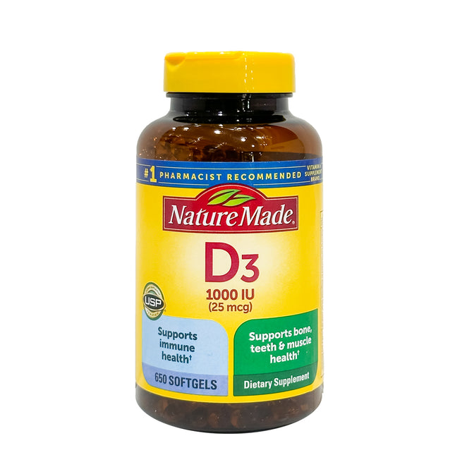 Nature Made Vitamin D3 25 mcg., 650 Softgels