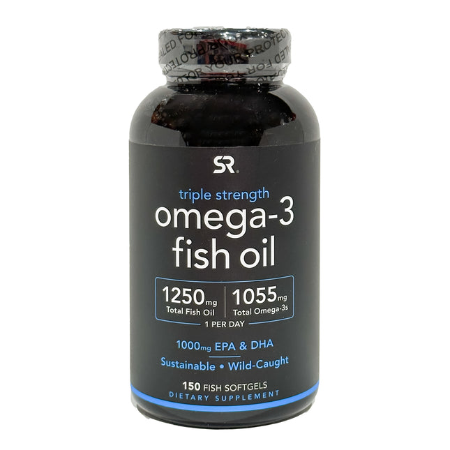 Sports Research Triple Strength Omega-3 Fish Oil, 150 Fish Softgels