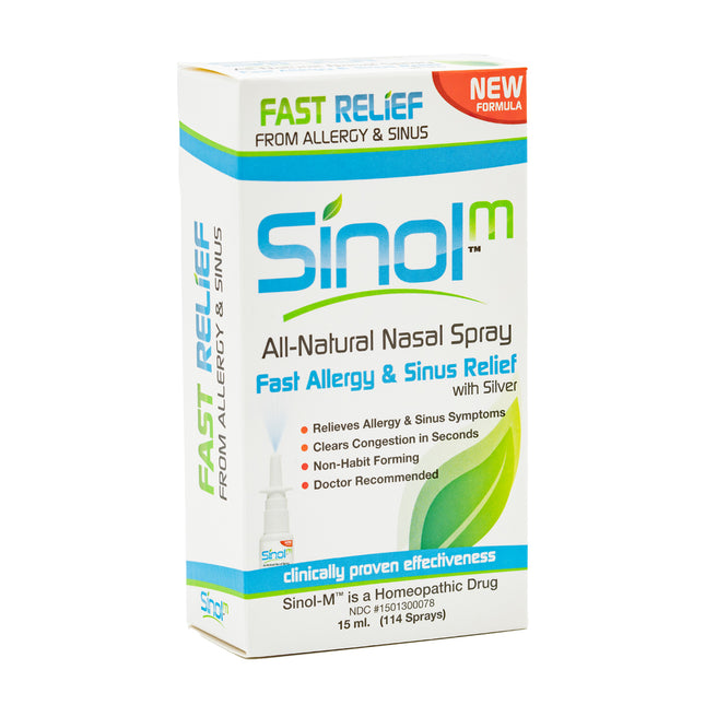 SinolM, All-Natural Nasal Spray, Fast Allergy & Sinus Relief, 15 ml