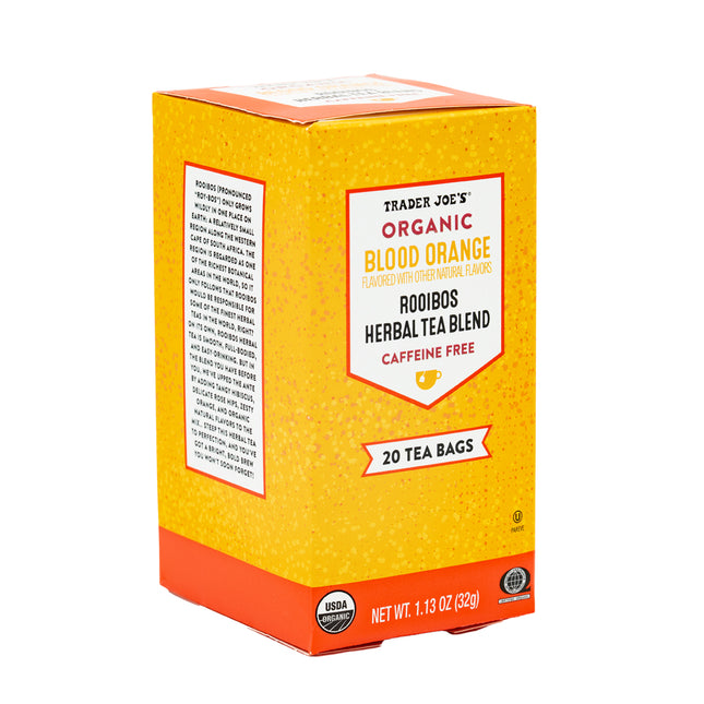 Trader Joes Organic Blood Orange Rooibos Herbal Tea Blend, 20 Tea Bags