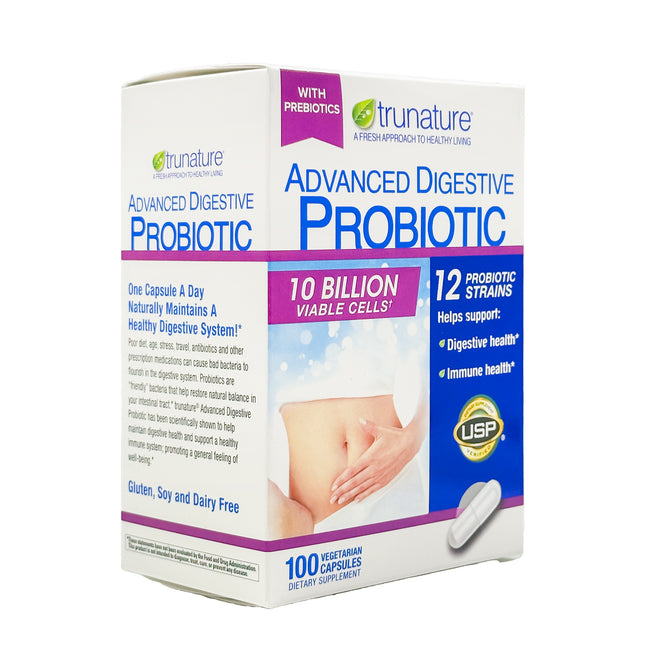 Trunature Advanced Digestive Probiotic, 100 Capsules