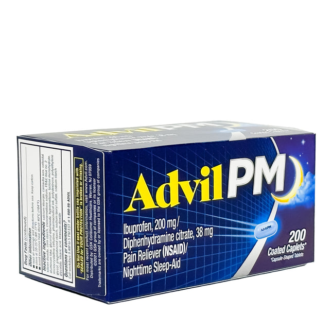Advil PM, Pain Reliever / Nighttime Sleep Aid, 200 Caplets